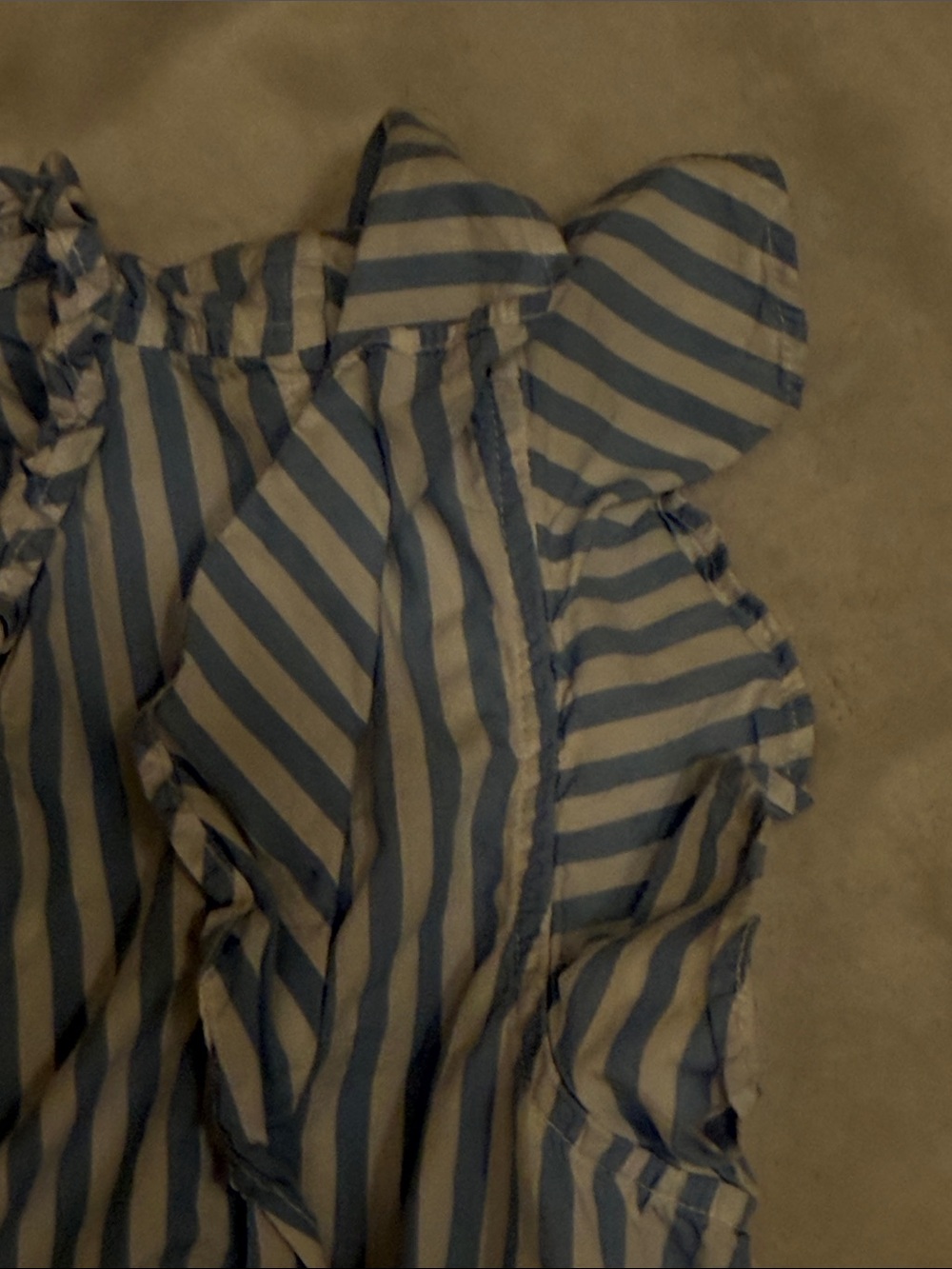 Striped Blue and White Sleeveless Maxi Dress - Picture 3 of 3